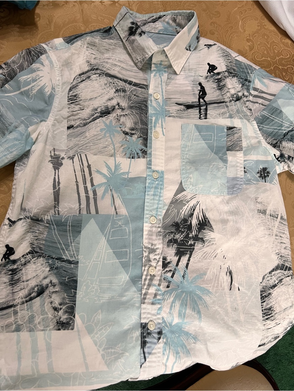 Men’s Sz S Vintage American Eagle Surfing Hawaiian Shirt New With Tags Palm Tree